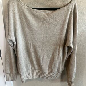 Nasty Gal Off-the-Shoulder Beige Sweater
